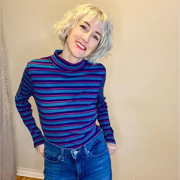 Northern Reflections Striped Turtleneck - Picture 5 of 10